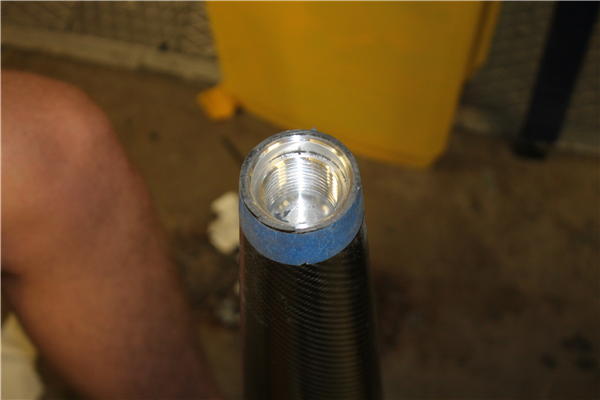 Bonded aluminium socket the nosecone tip screws into.