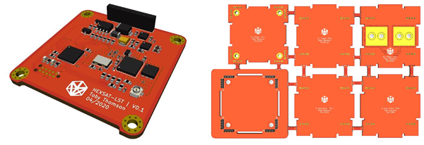 KiCAD renders of the completed boards.