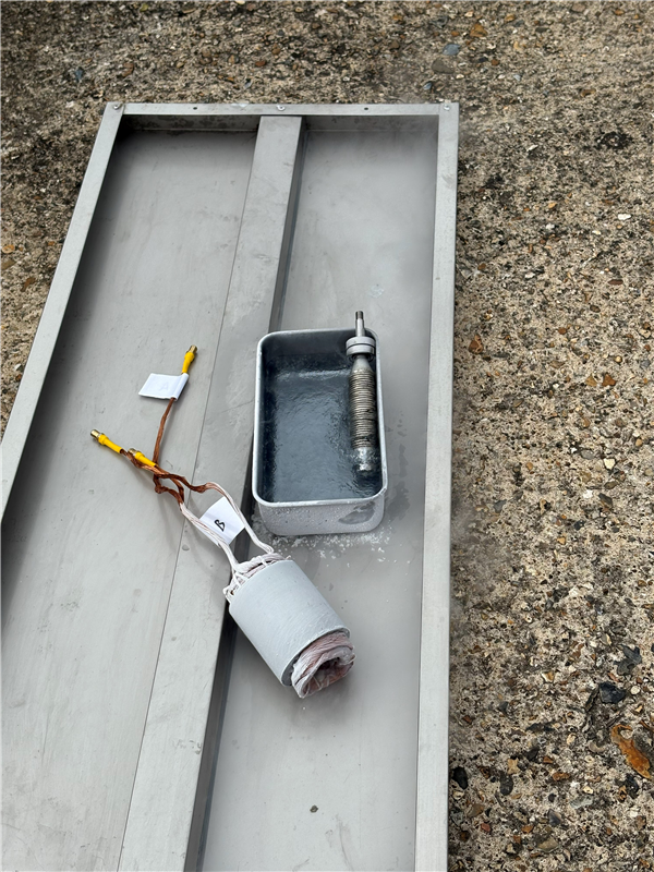 LOX material compatibility testing of an assembled stator.