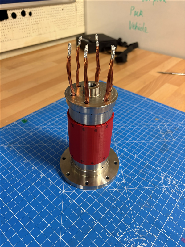 Mock-up of the stator assembly without external casing.