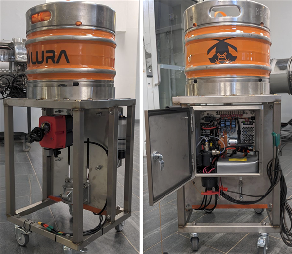 The test rig I built to be able to do preliminary LIN testing (demonstrated) of the pump at university.